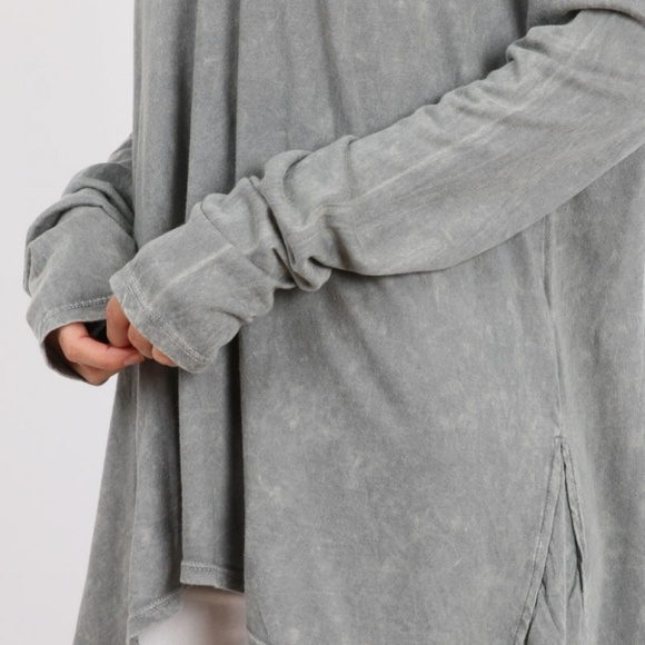 NEW Gray Dyed LS Top - Picture 3 of 4